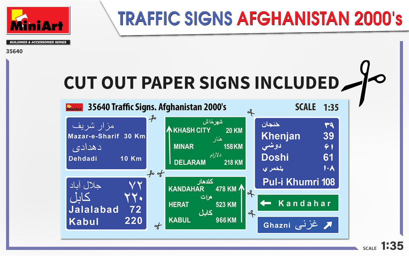 1/35 Traffic Signs Afghanistan. 2000's - Hobby Sense