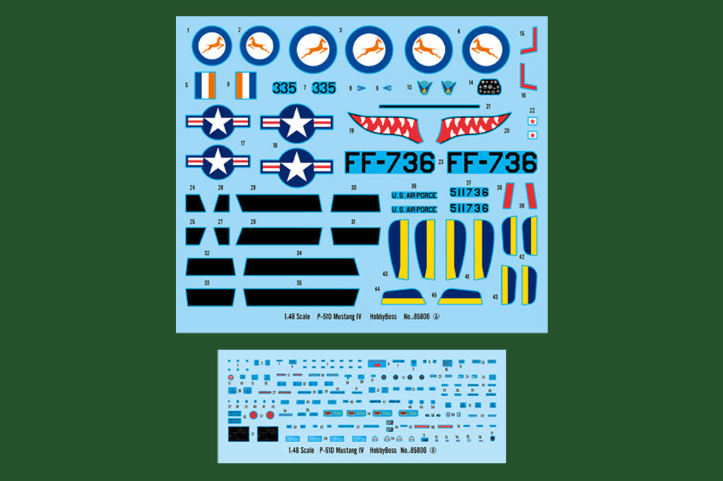 1/48 P51D Mustang IV Fighter, Easy Assembly - Hobby Sense