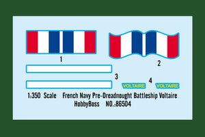 1/350 French Navy Pre-Dreadnought Battleship Voltaire - Hobby Sense