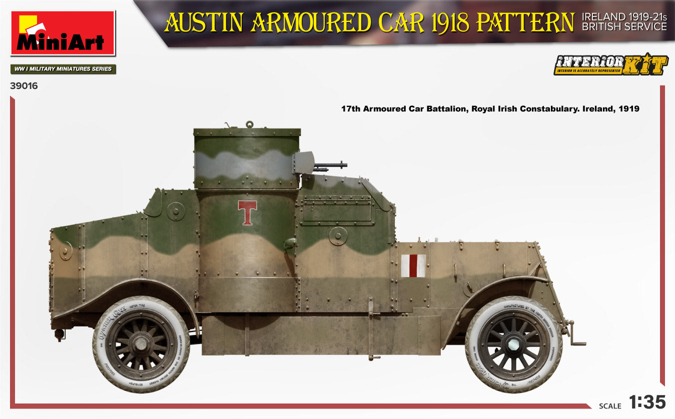 1/35 Austin Armoured Car 1918 Pattern. Ireland 1919-21. British Service. Interior Kit - Hobby Sense