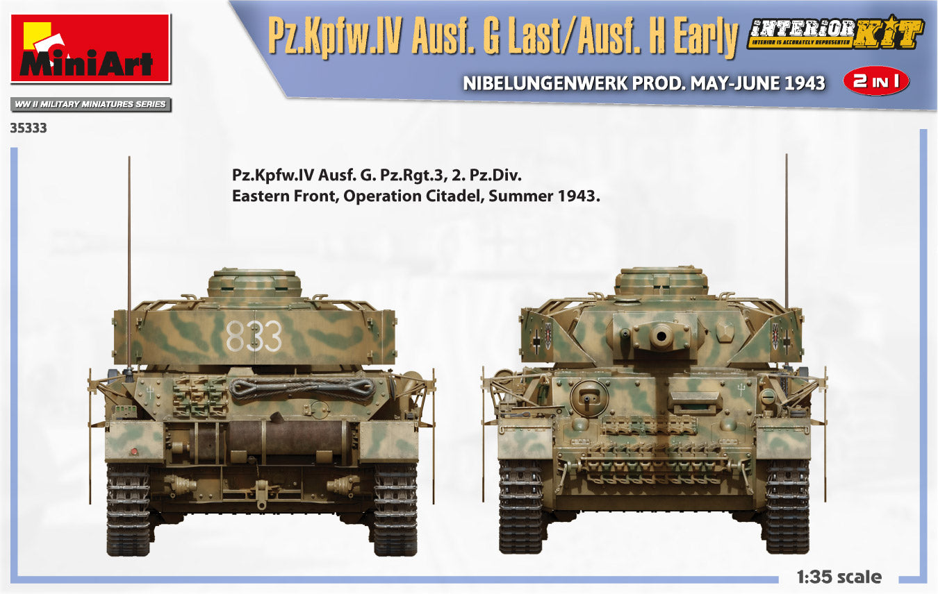 1/35 Pz.Kpfw.IV Ausf. G-Last/H-Early Nibelungenwerk Prod. (May-June 1943) 2 in 1 Interior Kit - Hobby Sense