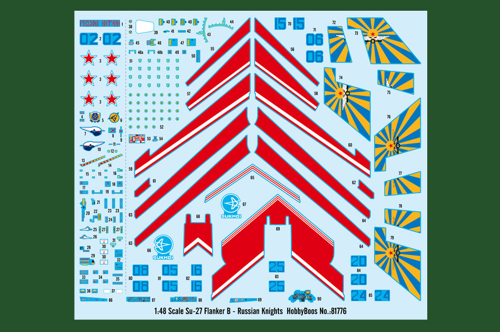 1/48 Su27 Flanker B, Russian Knights - Hobby Sense
