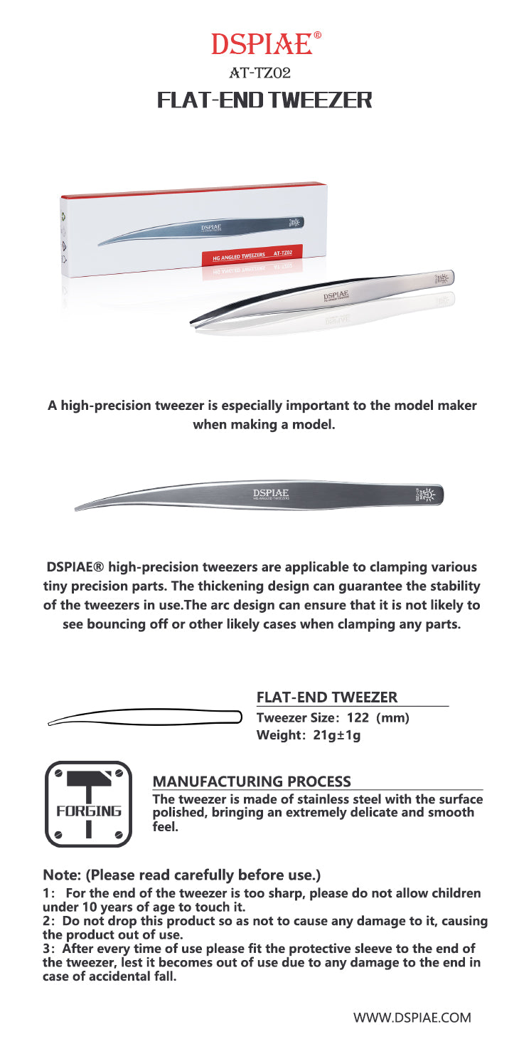 Precision Flat Tipped Tweezer - Hobby Sense