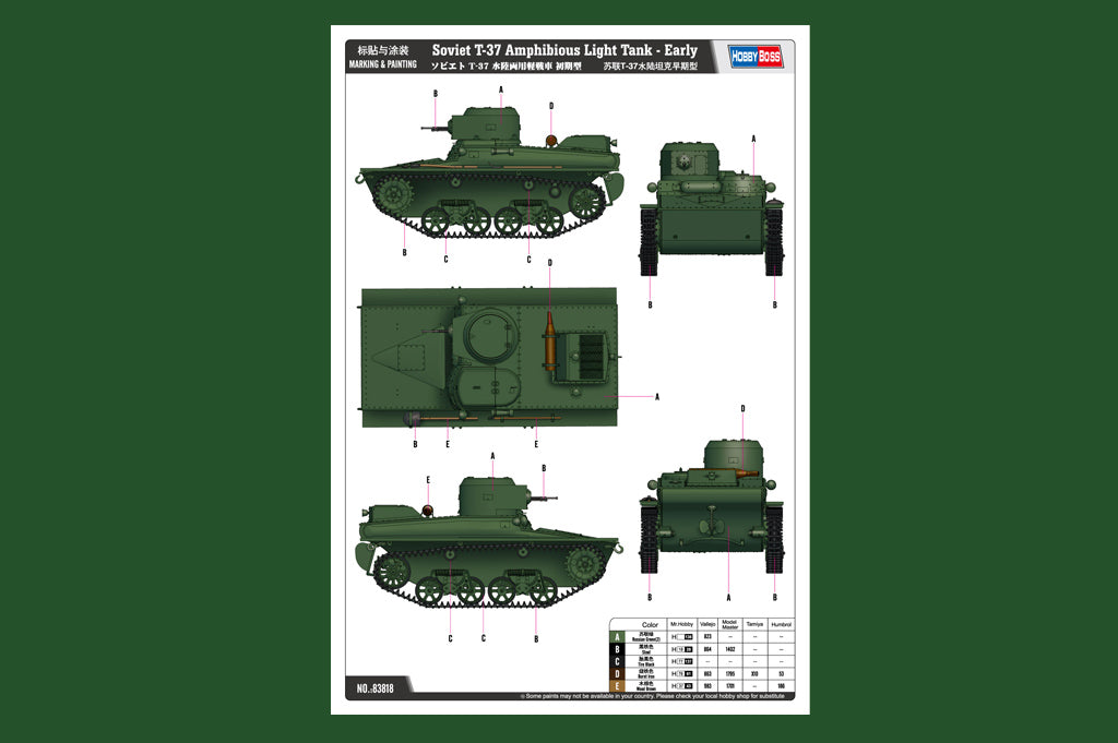 1/35 Soviet T37 Amphibious Light Tank - Early - Hobby Sense