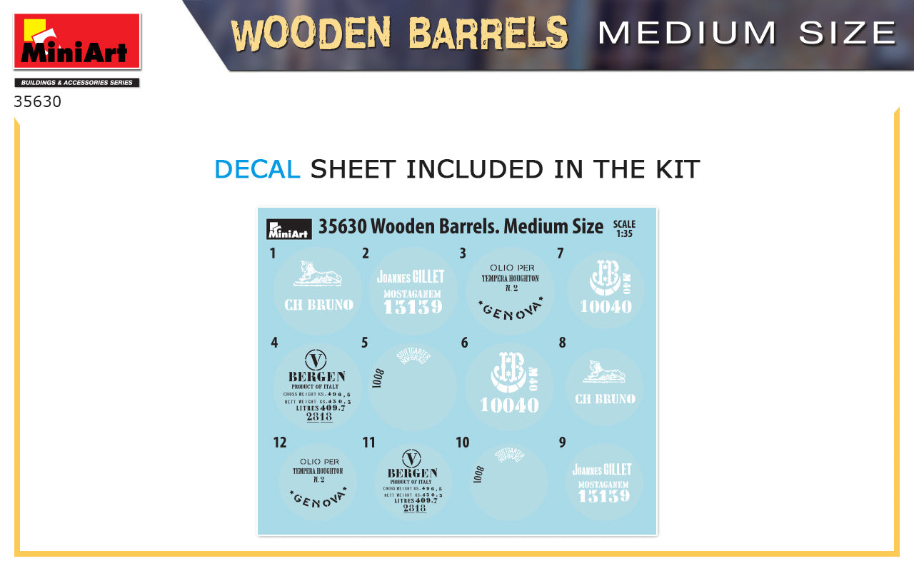 1/35 Wooden Barrels Medium Size - Hobby Sense