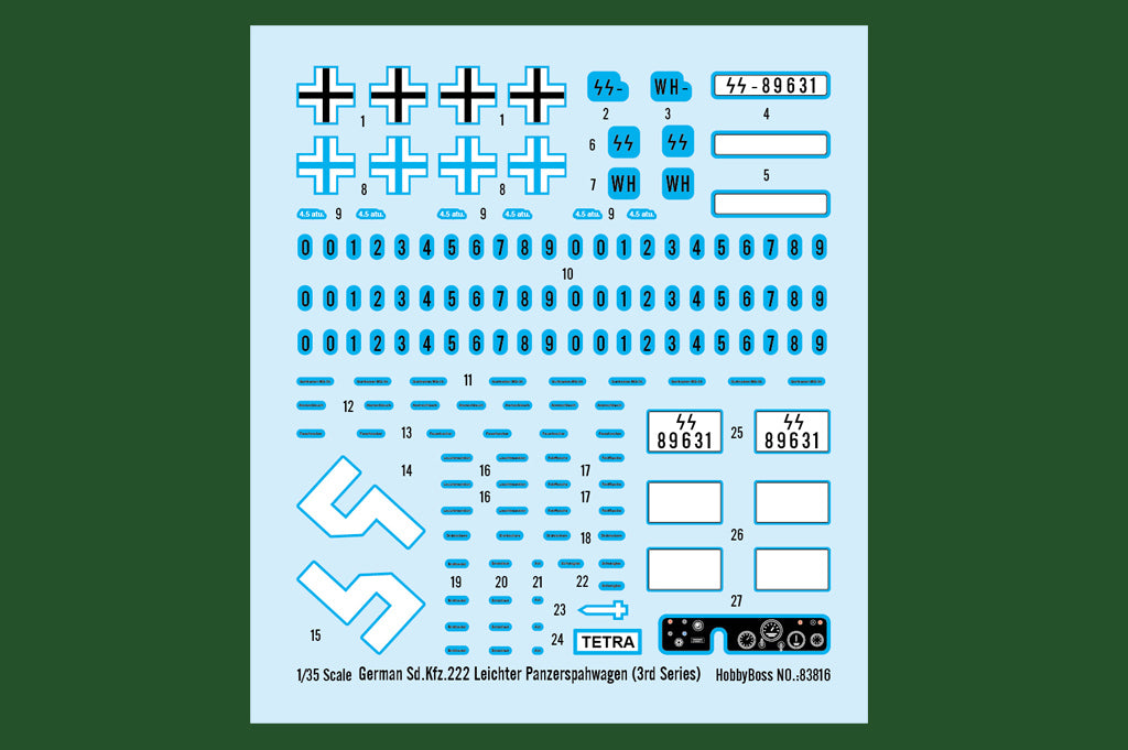 1/35 German Sd.Kfz.222 Leichter Panzerspahwagen (3rd Series) - Hobby Sense