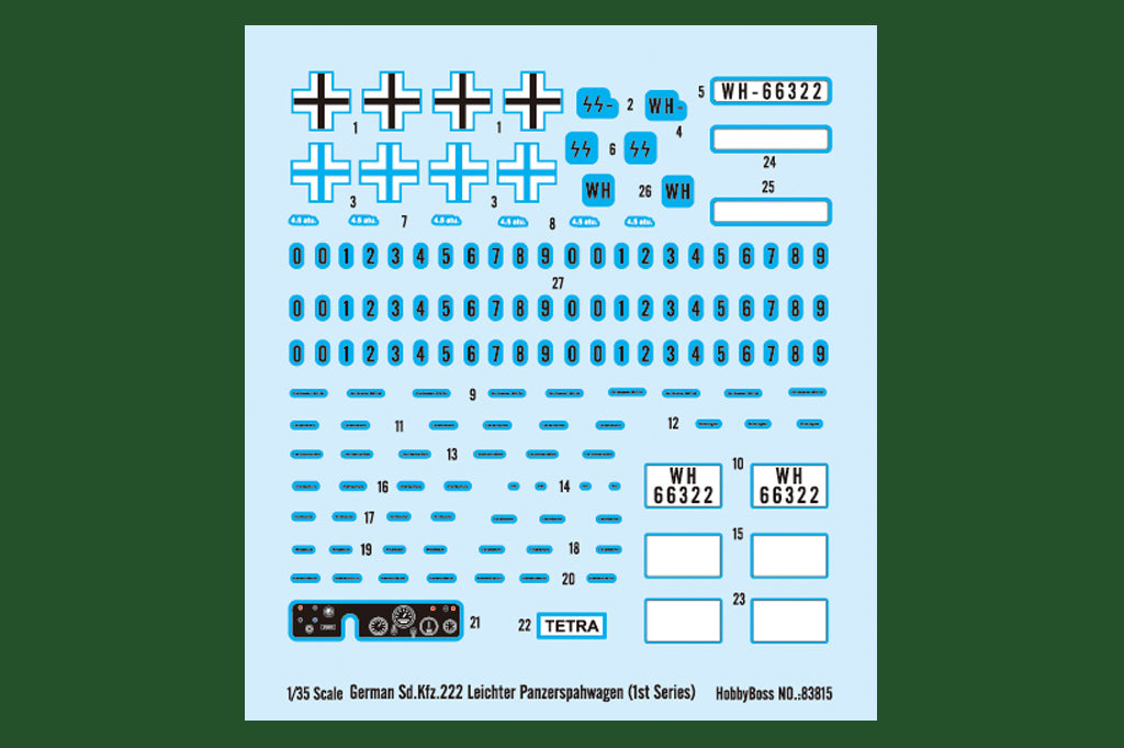 1/35 German Sd.Kfz.222 Leichter Panzerspahwagen (1st Series) - Hobby Sense