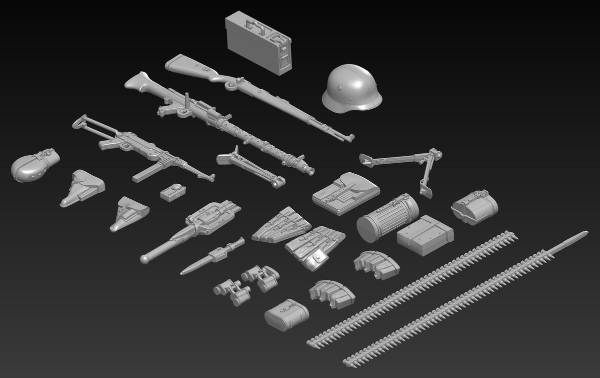1/35 WWII German Infantry Weapons & Equipment - Hobby Sense