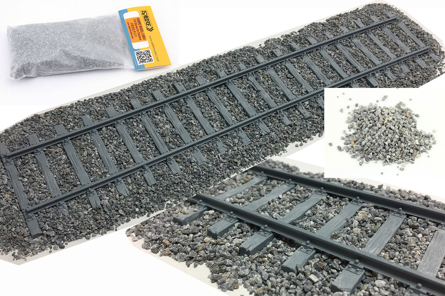 1/35 Railway Track and Sleeper Set (2 PCS w/300g Real stones) - Hobby Sense