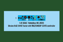 1/35 Ukraine KrAZ-6446 Tractor with MAZ/ChMZAP-5247G Semitrailer and Russian 7-62 Mod. 1960 Tank - Hobby Sense