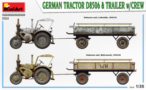 1/35 German Tractor D8506 with Trailer & Crew - Hobby Sense