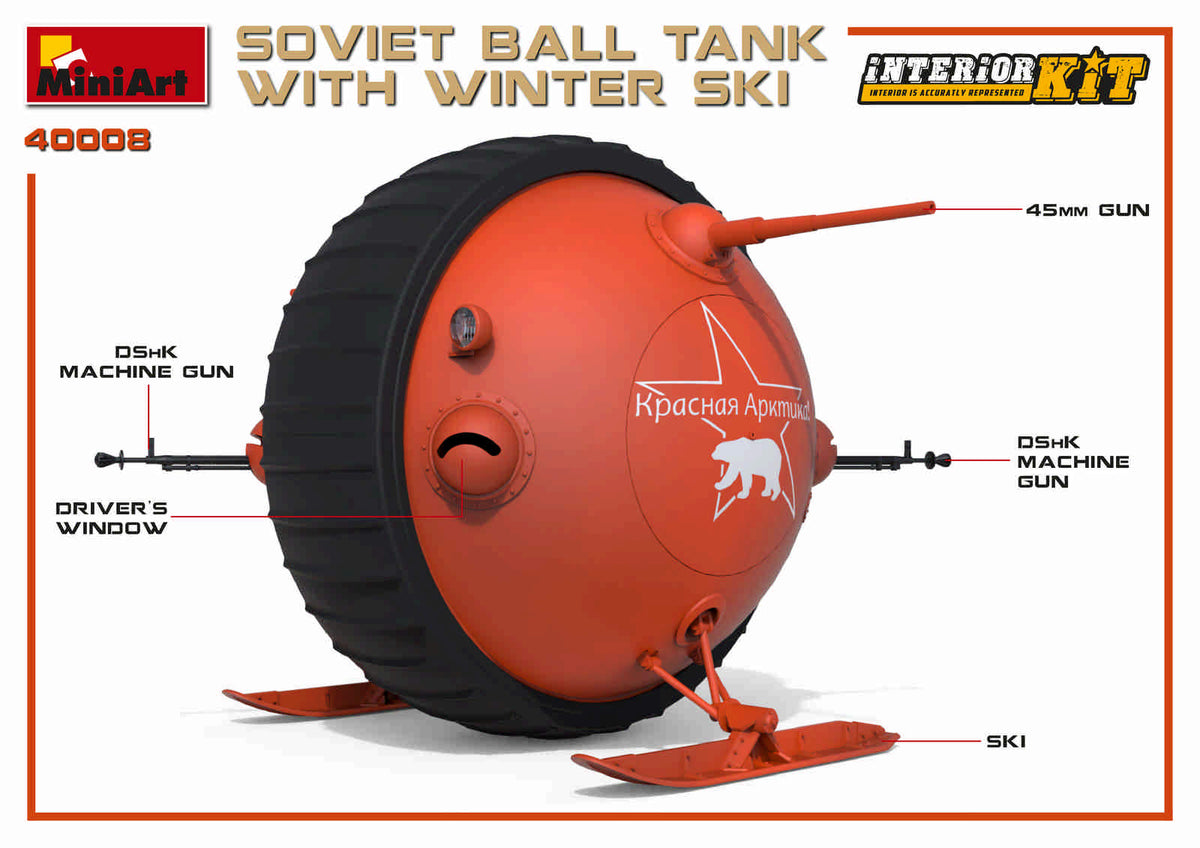 1/35 Soviet Ball Tank with Winter Ski, Interior Kit - Hobby Sense