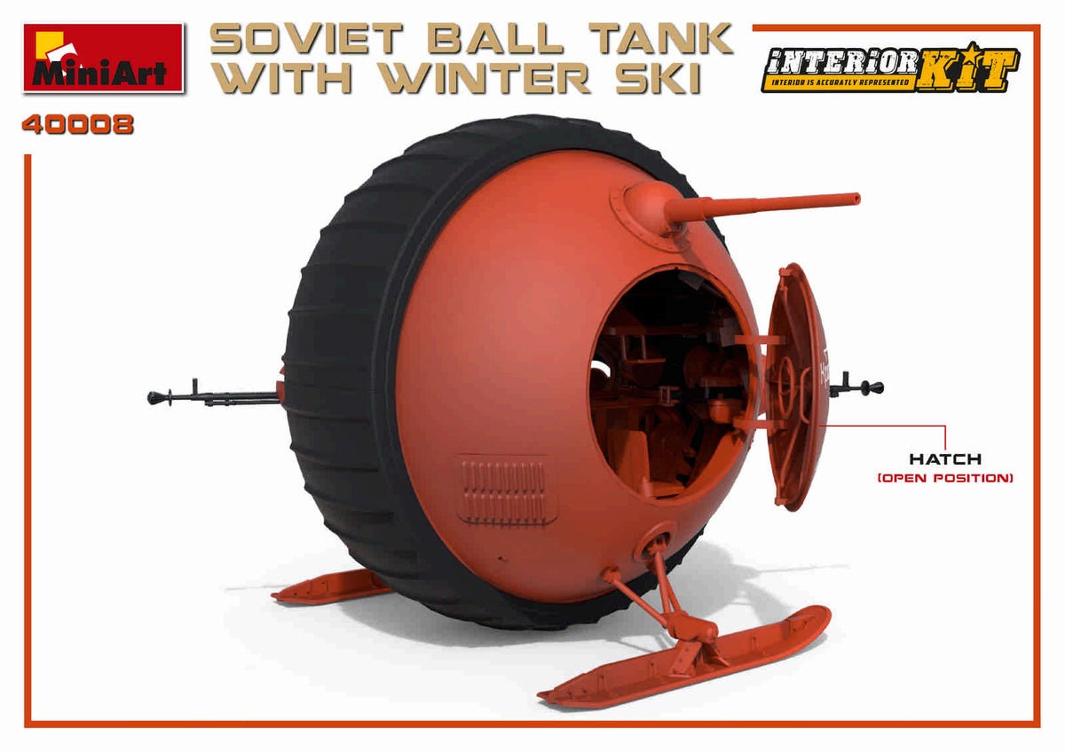 1/35 Soviet Ball Tank with Winter Ski, Interior Kit - Hobby Sense