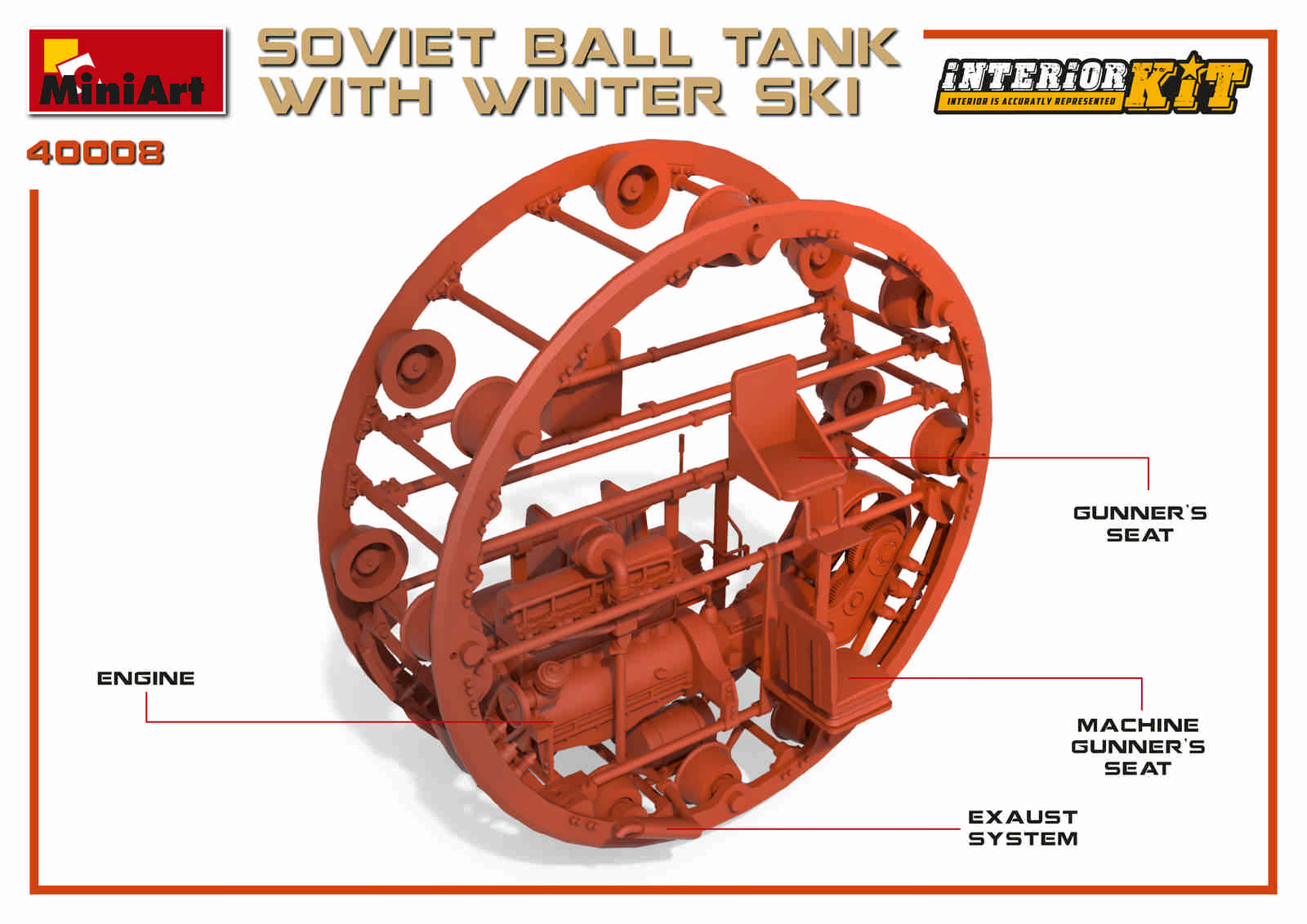 1/35 Soviet Ball Tank with Winter Ski, Interior Kit - Hobby Sense