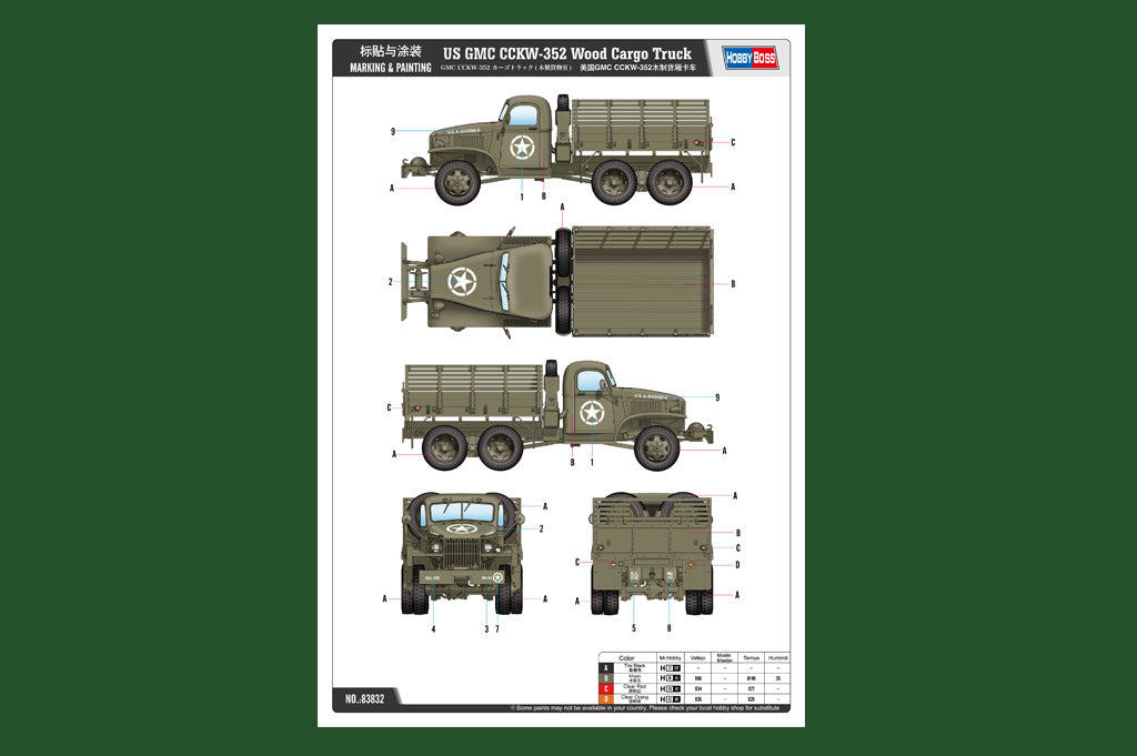 1/35 US GMC CCKW-352 Wood Cargo Truck - Hobby Sense