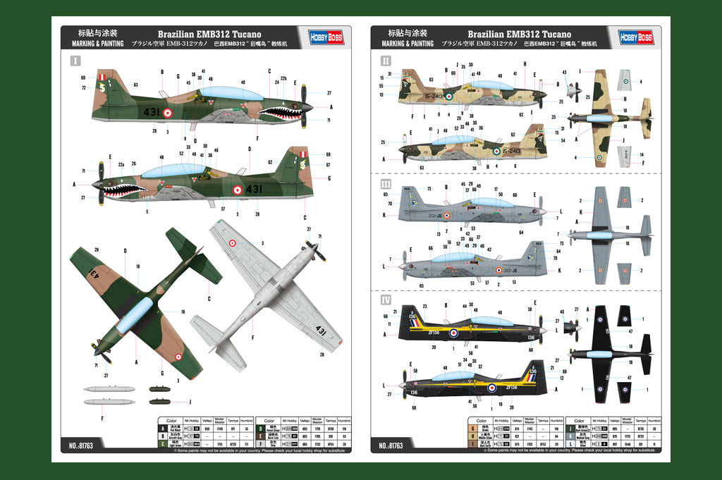 1/48 Brazilian EMB312 Tucano - Hobby Sense