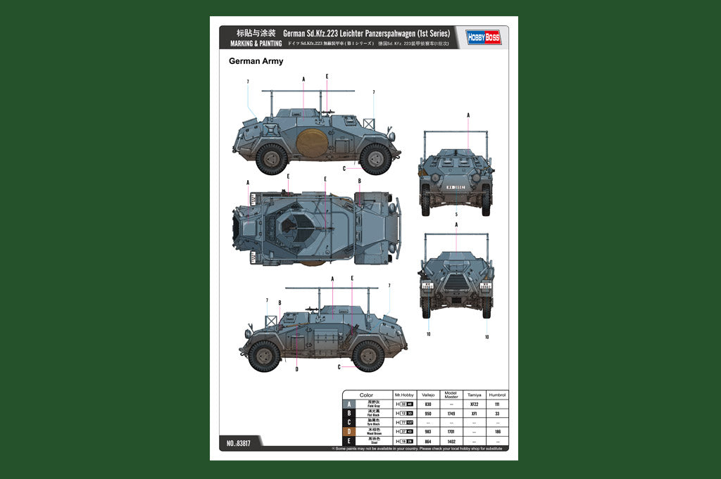 1/35 German Sd.Kfz.223 Leichter Panzerspahwagen (1st Series) - Hobby Sense