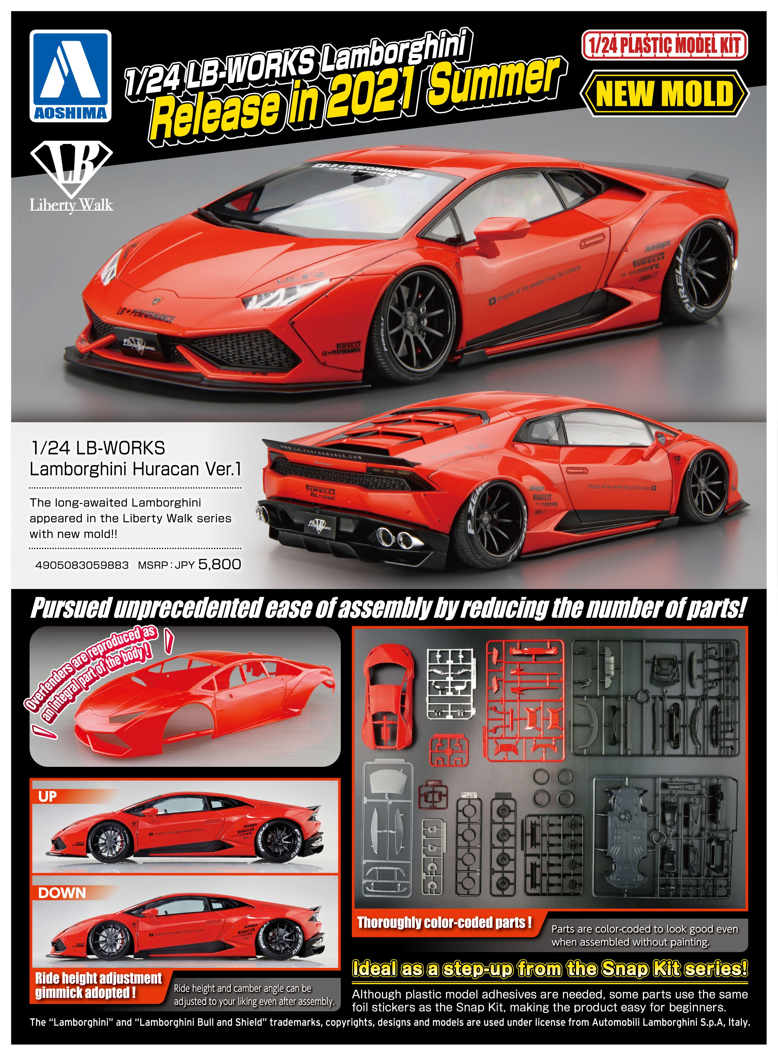 1/24 Liberty Walk LB-Works Lamborghini Huracan Ver. 1 - Hobby Sense