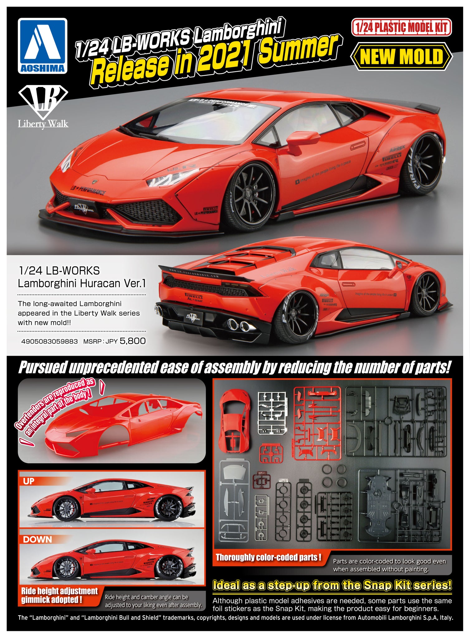 1/24 Liberty Walk LB-Works Lamborghini Huracan Ver. 1 | Hobby Sense