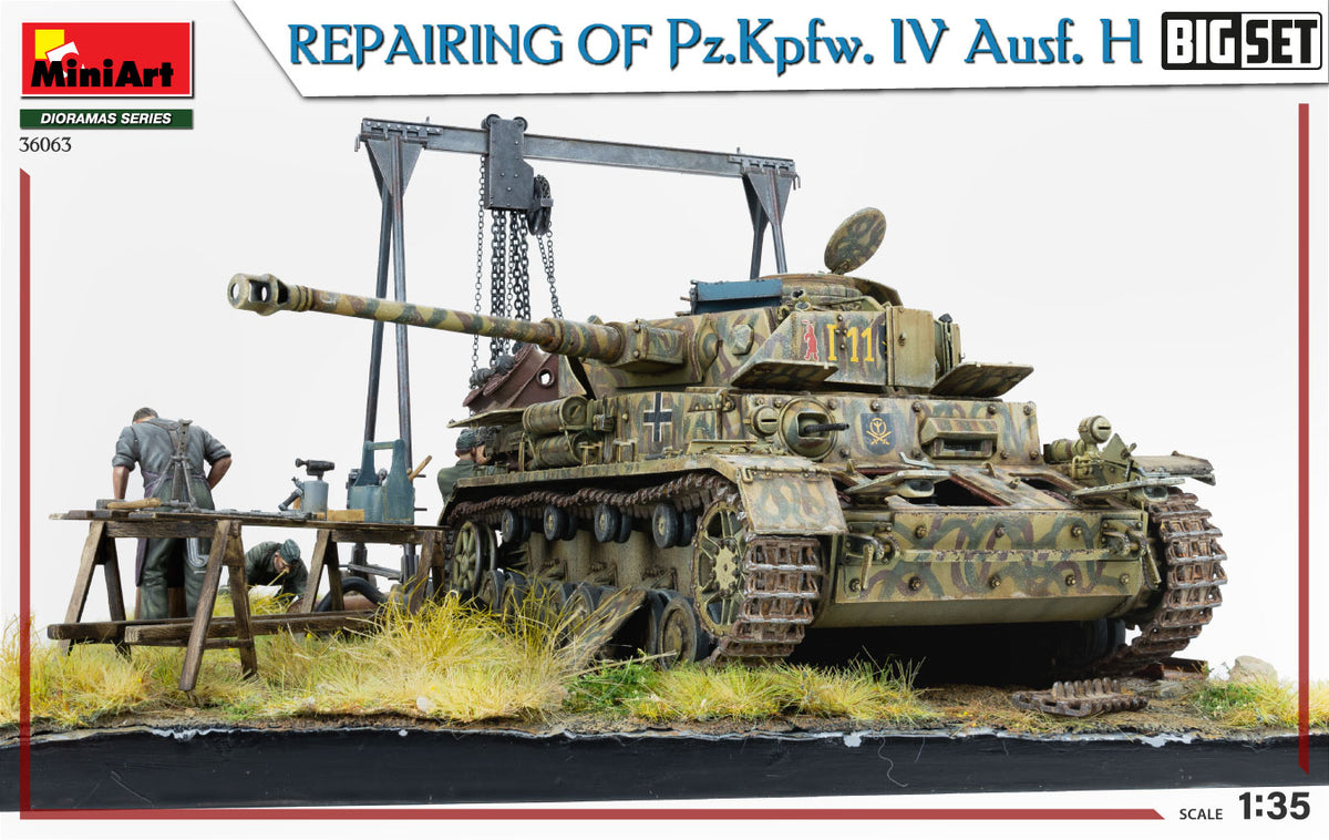 1/35 Repairing Of Pz.Kpfw. IV Ausf. H. Big Set - Hobby Sense