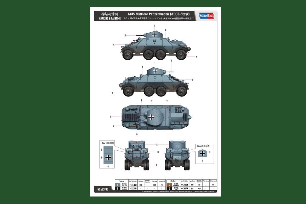 1/35 M35 Mittlere Panzerwagen (ADGZ-Steyr) - Hobby Sense