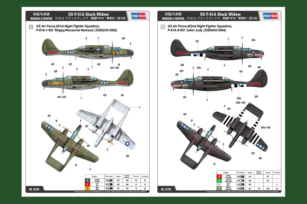 1/72 US P-61A Black Widow - Hobby Sense