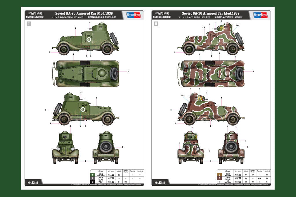 1/35 Soviet BA20 Armored Car Mod.1939 - Hobby Sense