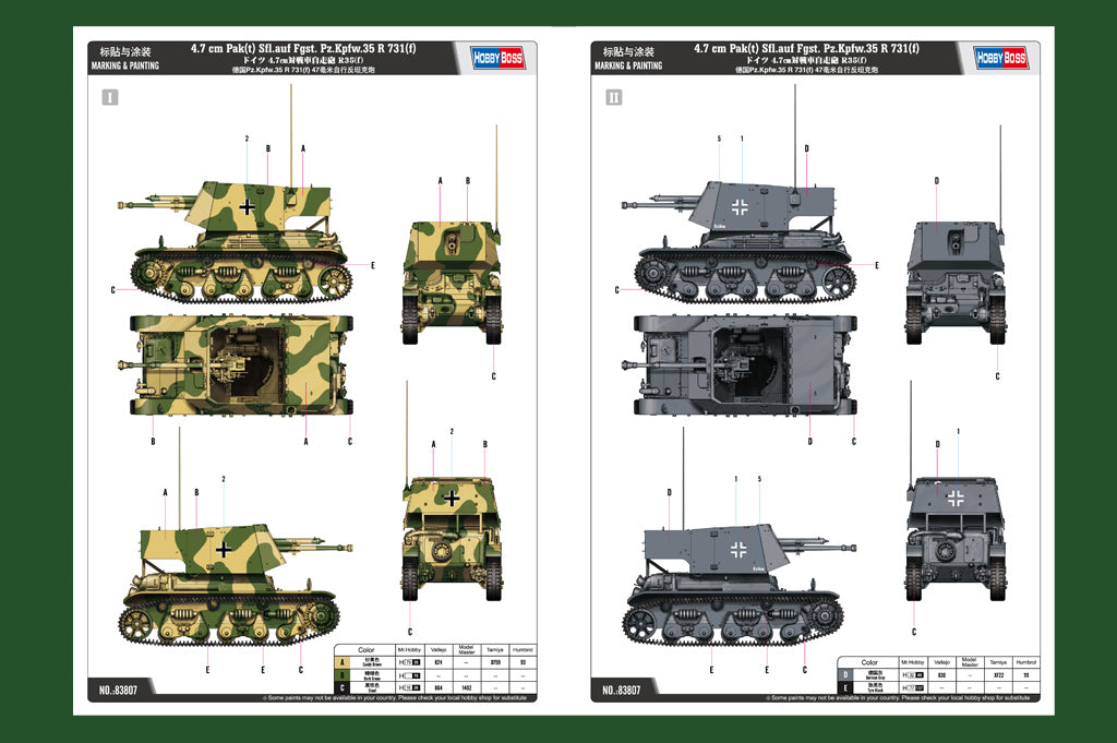 1/35 4.7 cm Pak(t) Sfl.auf Fgst. Pz.Kpfw.35 R 731(f) - Hobby Sense