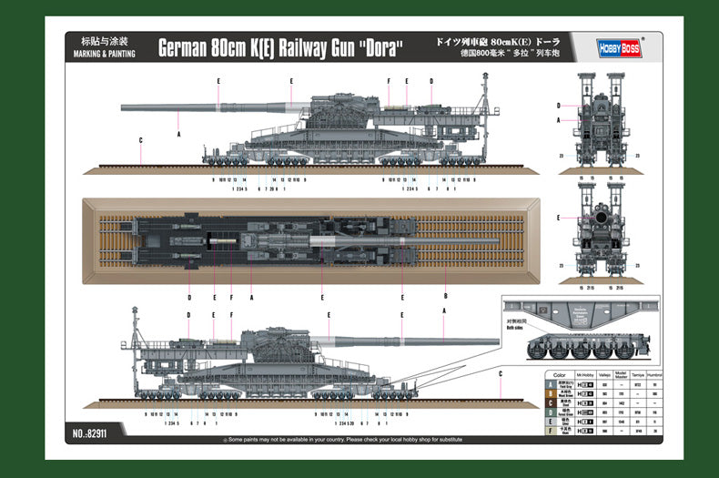 1/72 German 80cm K(E) Railway Gun 