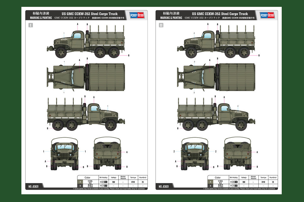 1/35 US GMC CCKW-352 Steel Cargo Truck - Hobby Sense