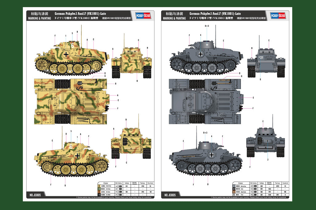 1/35 German Pzkpfw.I Ausf.F (VK1801) Late - Hobby Sense