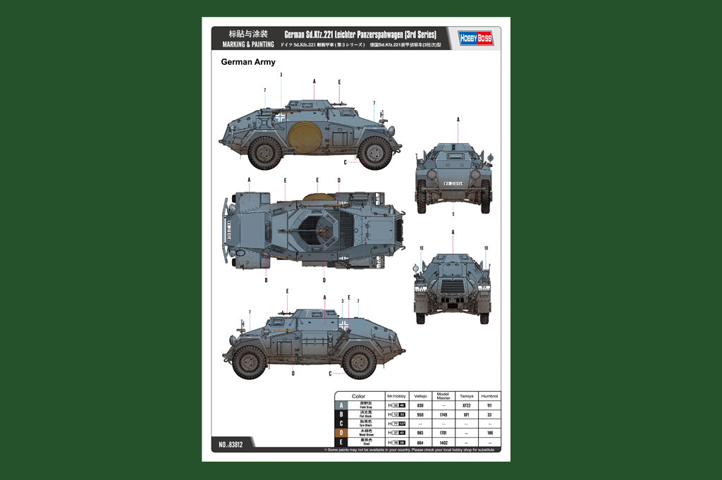 1/35 German Sd.Kfz.221 Leichter Panzerspahwagen (3rd Series) - Hobby Sense