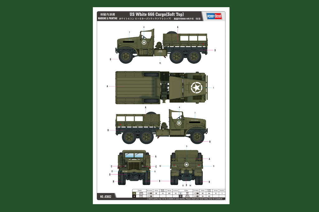 1/35 US White 666 Cargo Truck (Soft Top) - Hobby Sense