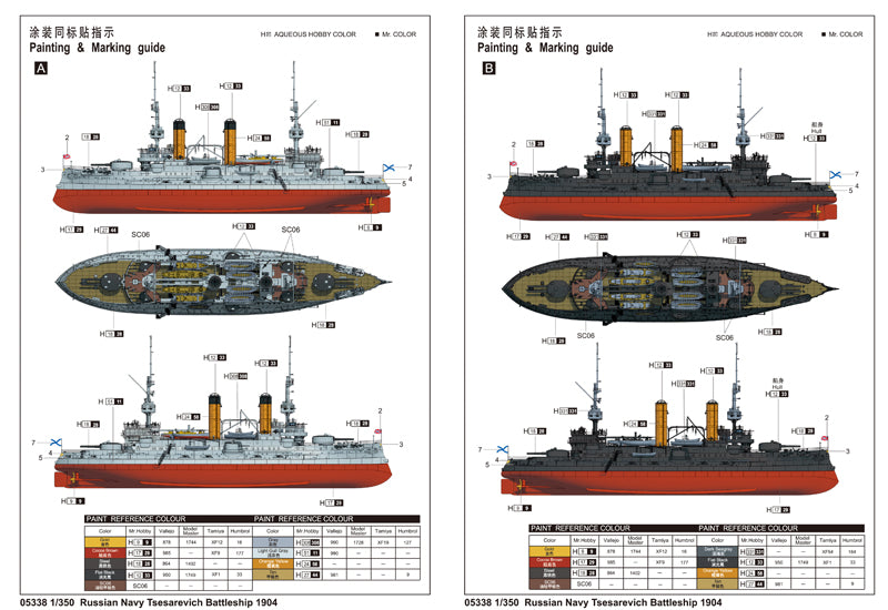 1/350 Russian Navy Tsesarevich Battleship 1904 - Hobby Sense