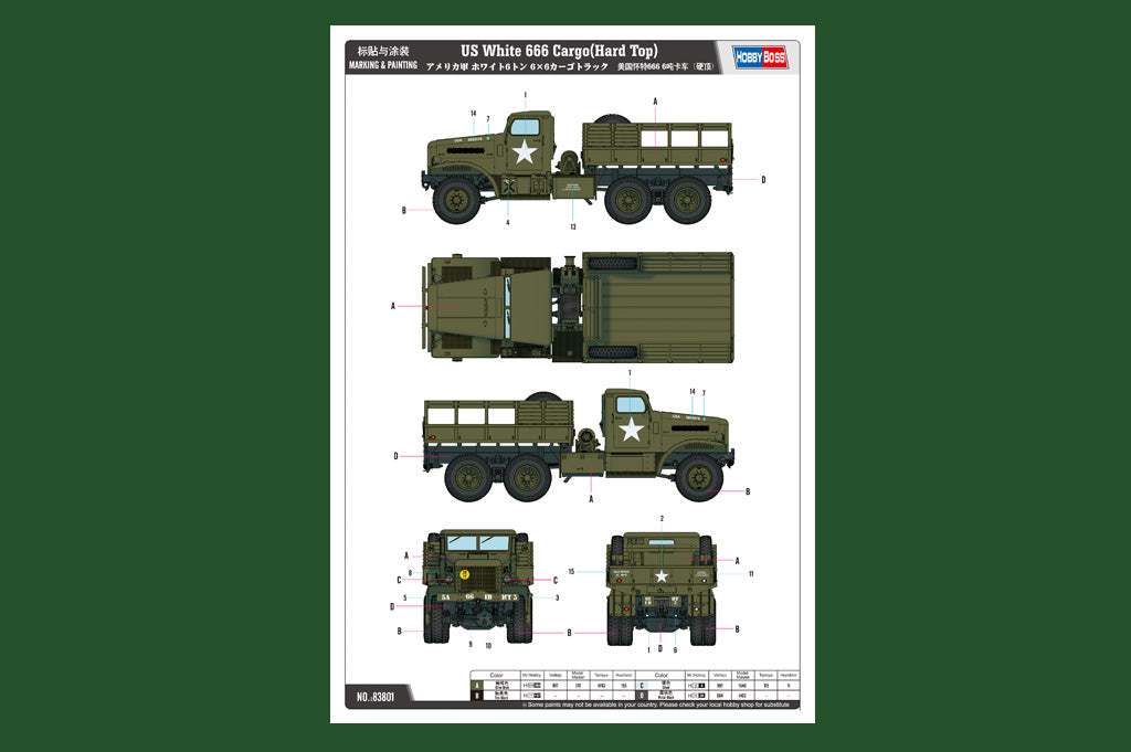 1/35 US White 666 Cargo Truck (Hard Top) - Hobby Sense
