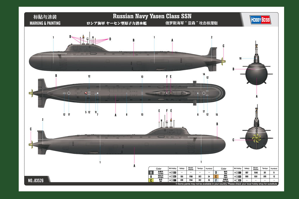 1/350 Russian Navy Yasen Class SSN - Hobby Sense
