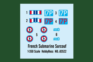 1/350 French Submarine Surcouf - Hobby Sense