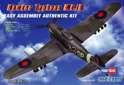 1/72 Hawker Typhoon Mk IB Figher, Easy Kit - Hobby Sense