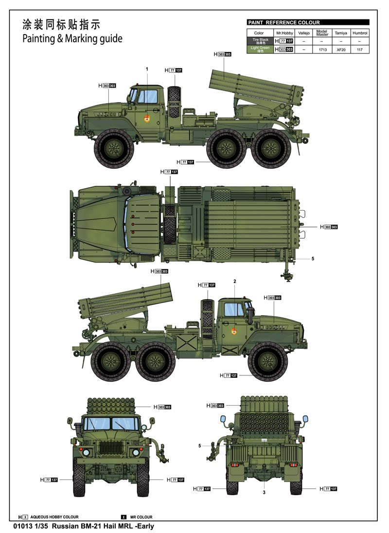 1/35 Russian BM-21 Grad Multiple Rocket Launcher - Hobby Sense