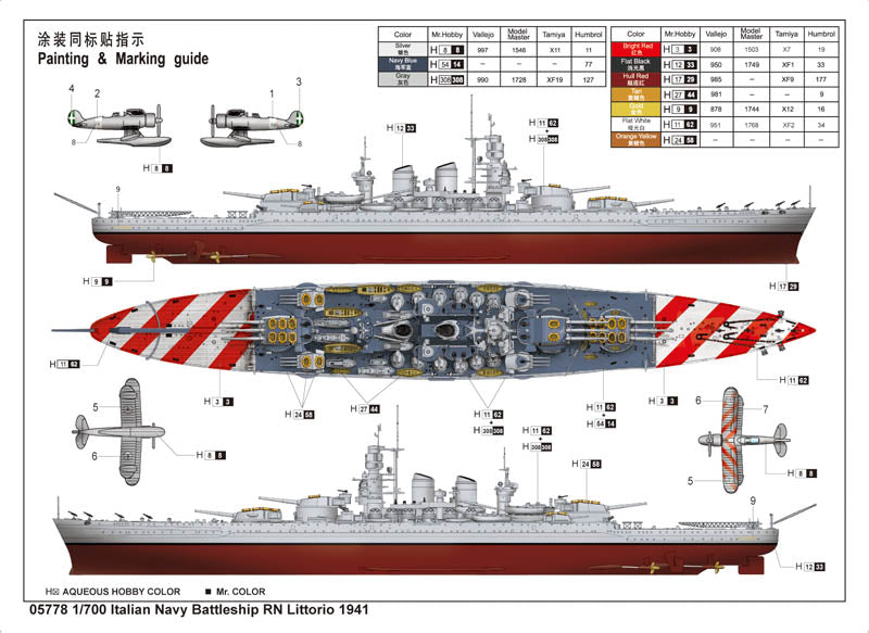 1/700 Italian Navy Battleship RN Littorio 1941 - Hobby Sense