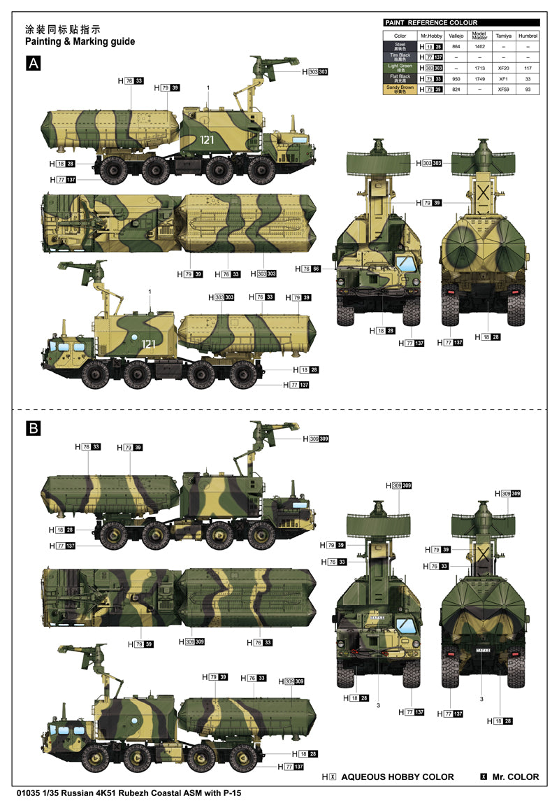 1/35 Russian 4K51 Rubezh Coastal ASM with P-15 - Hobby Sense