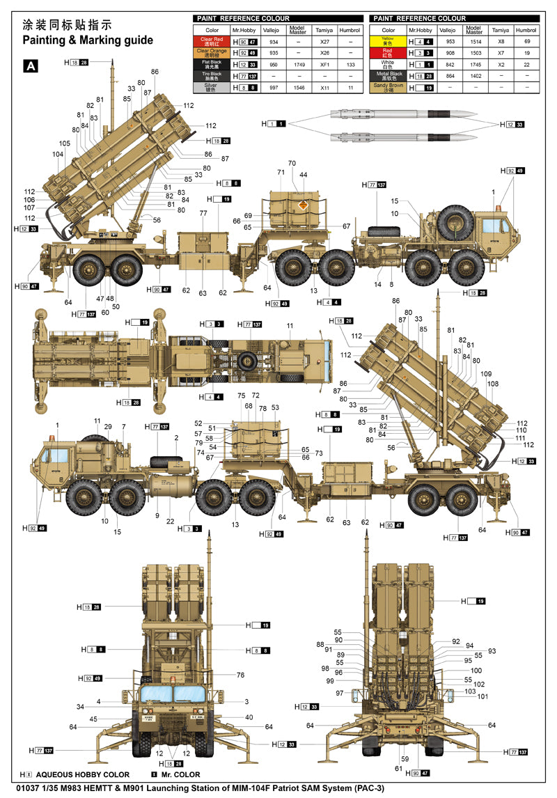 1/35 M983 HEMTT&M901 Launching Station of MIM-104F0 Patriot SAM System (PAC-3) - Hobby Sense