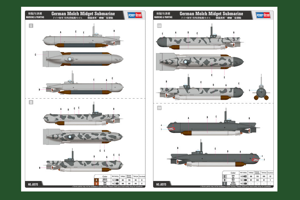 1/35 German Molch Midget Submarine - Hobby Sense