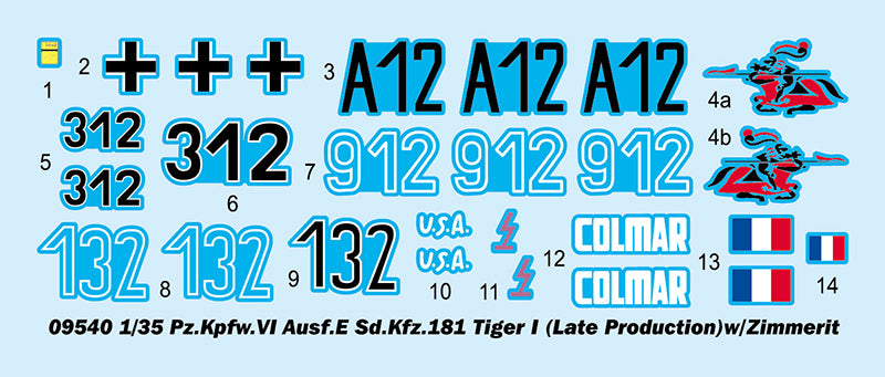1/35 Pz.Kpfw.VI Ausf.E Sd.Kfz.181 Tiger I (Late Production) w/Zimmerit - Hobby Sense
