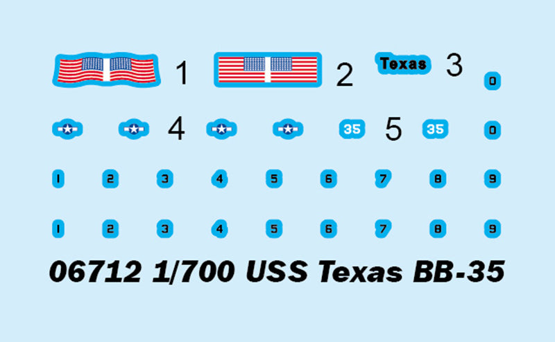 1/700 USS Texas BB35 Battleship - Hobby Sense
