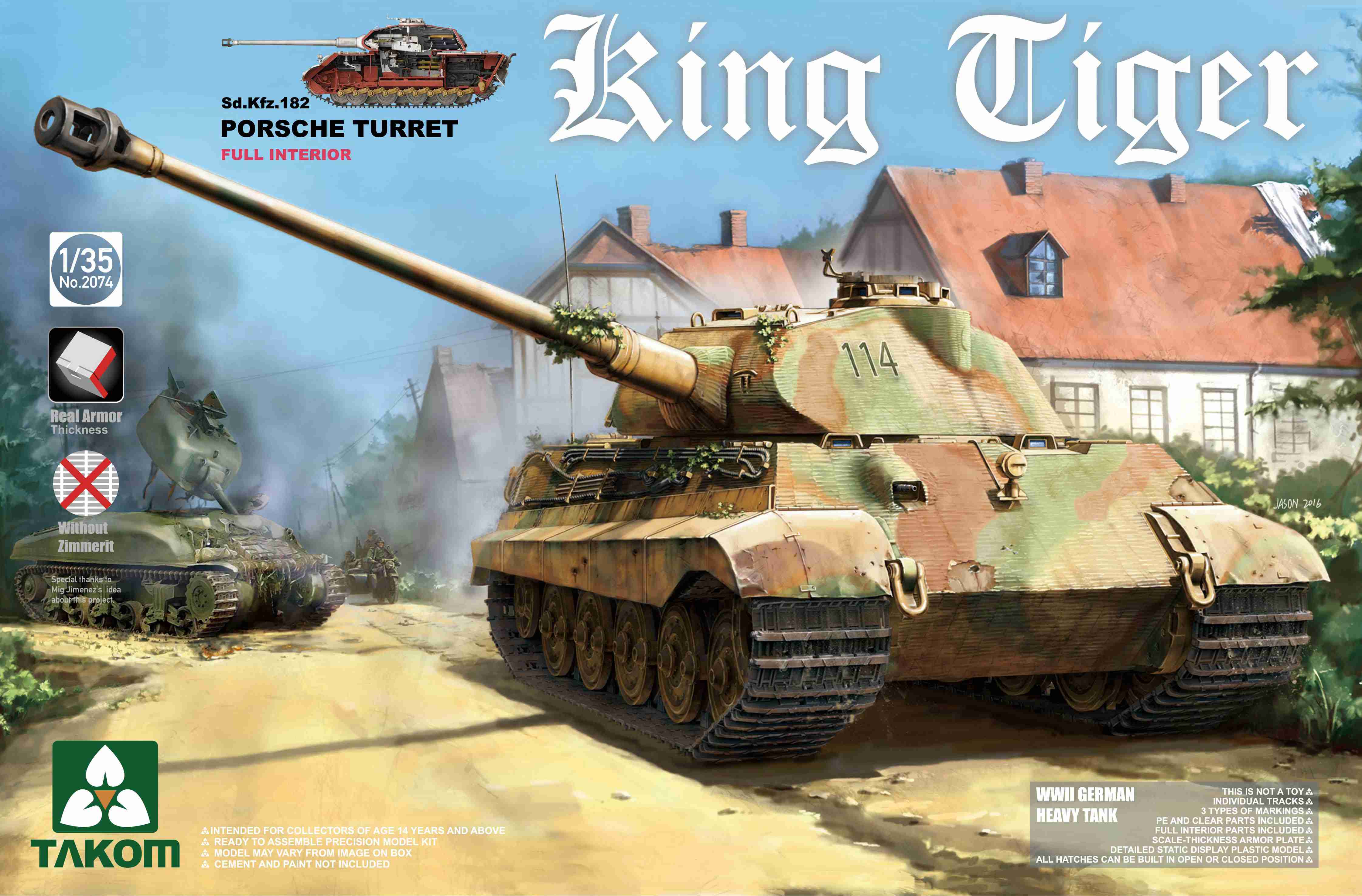 1/35 King Tiger Sd.Kfz.182 Porsche Turret Full Interior - Hobby Sense