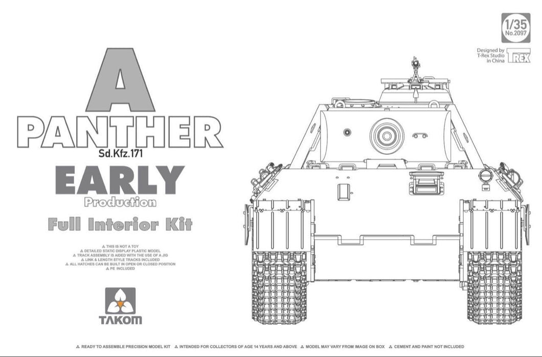 1/35 Sd.Kfz. 171 PzKpfw V Panther Tank Early Production Full Interior Kit - Hobby Sense