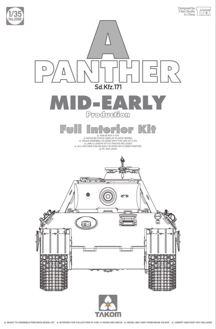 1/35 Sd.Kfz. 171 PzKpfw V Panther Tank Mid-Early Production Full Interior Kit - Hobby Sense