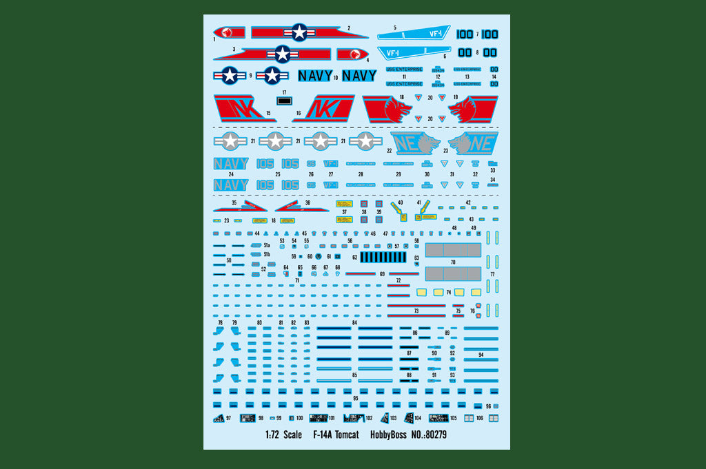 1/72 F14A Tomcat VF-1 Wolf Pack, Easy Kit - Hobby Sense