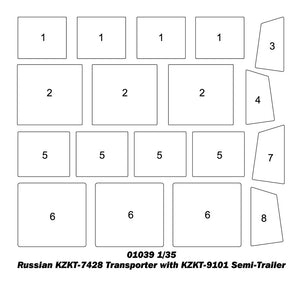 1/35 Russian KZKT-7428 Transporter with KZKT-9101 Semi-Trailer - Hobby Sense